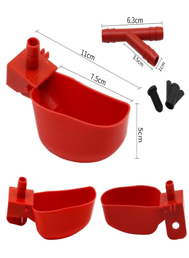MODUODUO 12Pcs Quail Water Cups Pigeon Automatic Bird Waterer for Cage Hang Drinker Breeding Poultry Drinking Bowls(Red) - Image 4